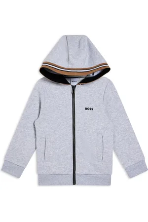 HUGO BOSS Stripe-detail zip-up hoodie