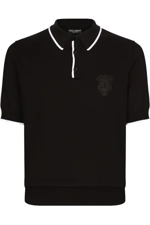 Dolce & Gabbana Logo-embroidered cotton polo t-shirt
