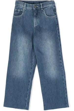 DOUUOD KIDS Logo-embroidered jeans