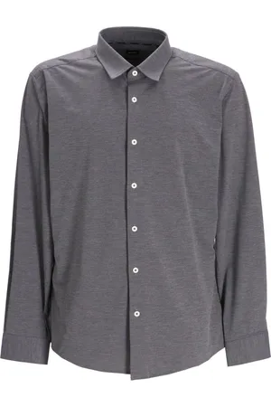 HUGO BOSS Slim-fit performance-stretch jersey melange shirt