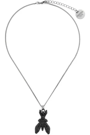 Patrizia Pepe Rhinestone-embellished Fly necklace