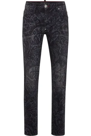 Philipp Plein Tattoo-print straight-leg jeans
