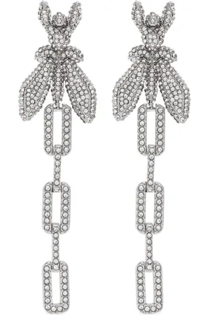 Patrizia Pepe Fly rhinestone-embellished earrings