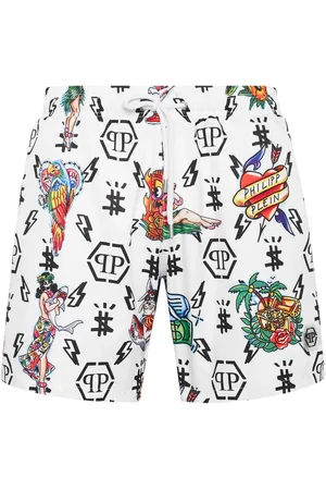 Philipp Plein Graphic-print swim shorts
