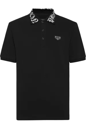 Philipp Plein Gothic-print piqu?? polo shirt
