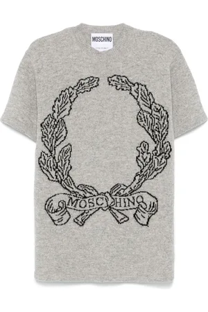 Moschino Logo-intarsia knitted top