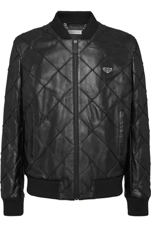 Philipp Plein Quilted leather bomber jacket