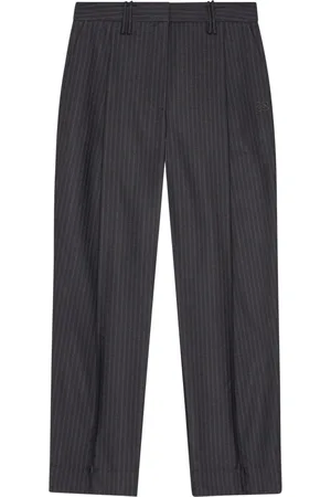 Ganni Pleated pinstripe trousers