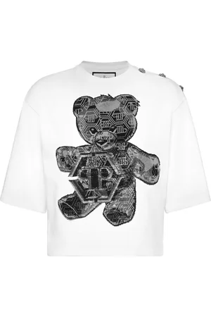 Philipp Plein Teddy bear-print cropped T-shirt