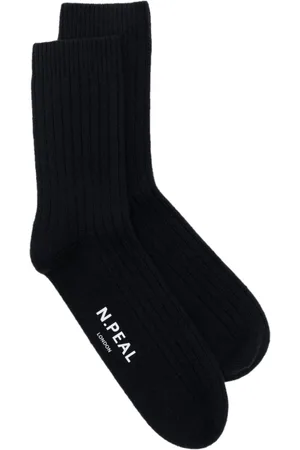 N.PEAL Ribbed cashmere socks