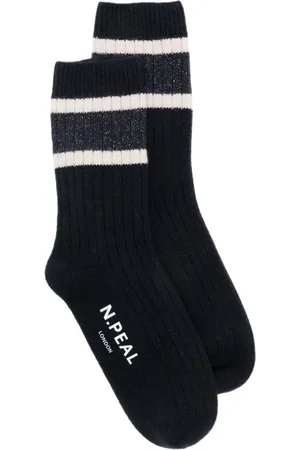 N.PEAL Stripe ribbed socks
