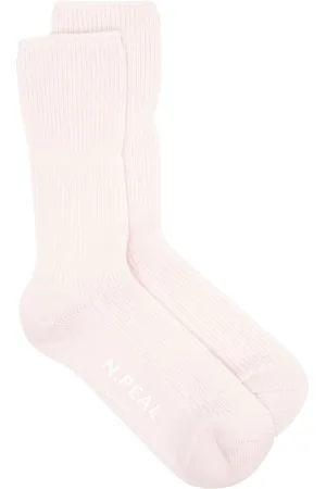 N.PEAL Rib Bed Cashmere Sock