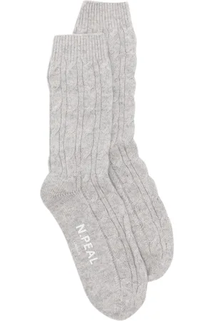 N.PEAL Cable-knit cashmere socks