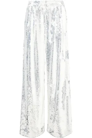 ROTATE Mid-waist wide-leg trousers