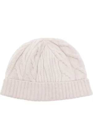 N.PEAL Cable rib beanie hat