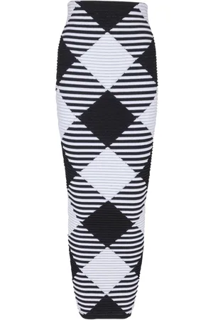 Balmain Gingham pattern midi-skirt