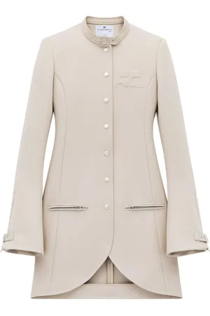 Courrèges Ellipse Twill Asymmetric Coat