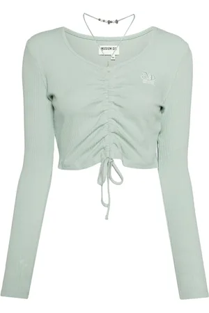 Musium Div. Logo-embroidered ruched T-shirt