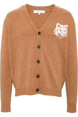 Maison Kitsuné Fox head intarsia cardigan