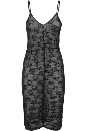 Philipp Plein Monogram tulle dress