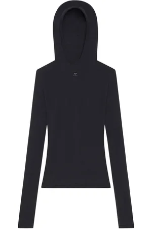 Courrèges Hooded knitted top