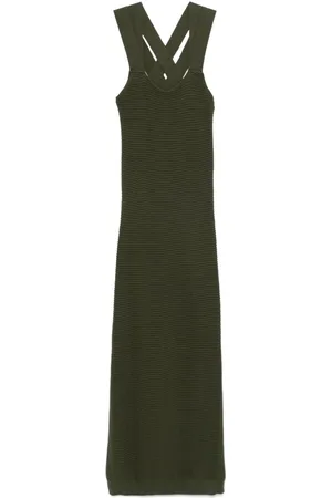 Patou Criss-cross virgin wool midi dress
