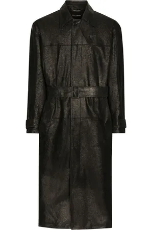 Dolce & Gabbana Belted leather coat