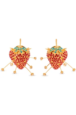 Balmain Strawberry rhinestones earrings