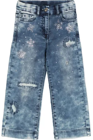 MONNALISA Crystal-embellished jeans