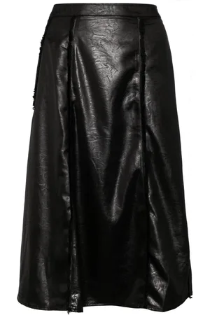 tout a coup Faux leather midi skirt