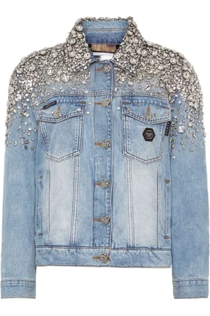 Philipp Plein Crystal-embellished denim jacket