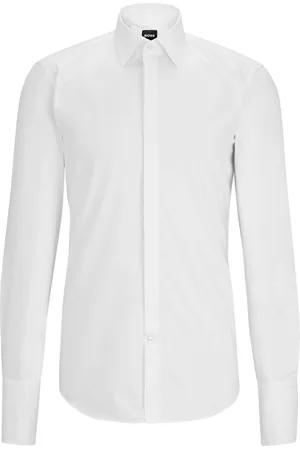 HUGO BOSS Spread-collar cotton shirt