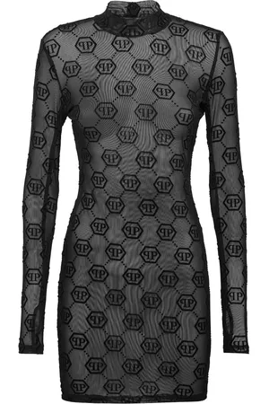 Philipp Plein Monogram tulle dress