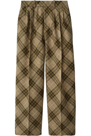 Burberry Pleated checkered tailored trousers