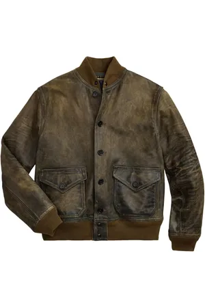Ralph Lauren Stanton distressed leather jacket
