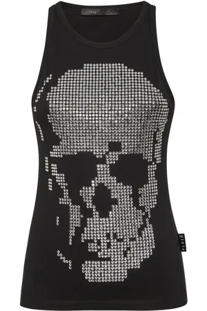 Philipp Plein Skull-embellished ribbed tank top