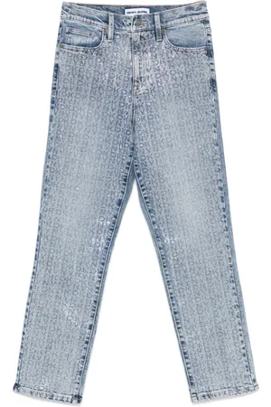 DKNY Logo-rhinestone jeans