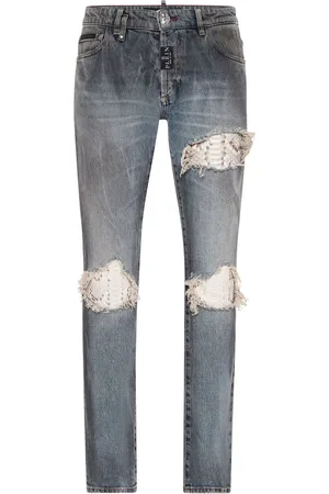 Philipp Plein Ripped straight-leg jeans