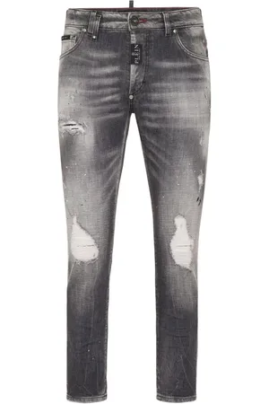 Philipp Plein Distressed cropped skinny jeans