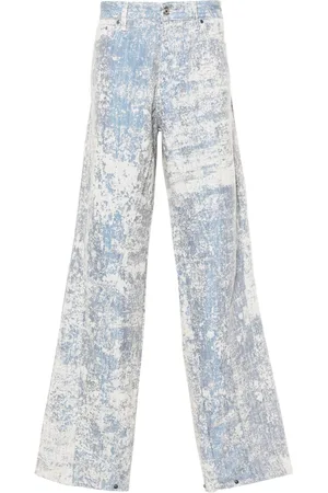 PDF Dust-effect straight-leg jeans