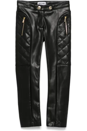 Moschino Faux-leather trousers