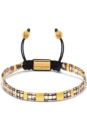Nialaya Logo-engraved beaded bracelet