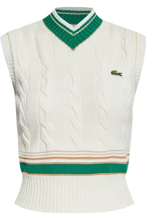 Lacoste Logo-embroidered cable-knit top