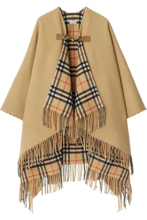 Burberry Check-pattern wool cape