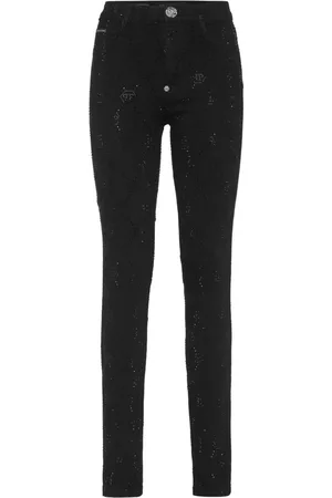 Philipp Plein Monogram high-waisted jegging trousers