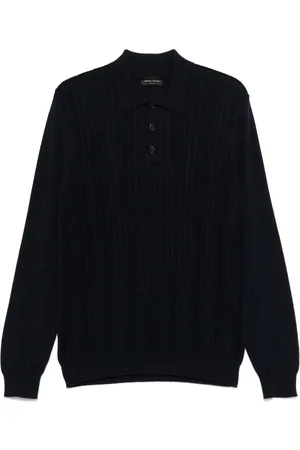 Roberto Collina Pointelle-knit polo shirt