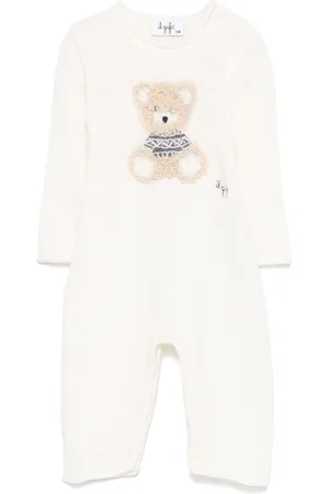 Il gufo Bear virgin-wool rompers