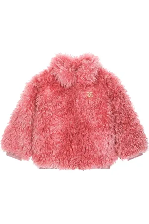 Dolce & Gabbana DG-logo faux-fur coat