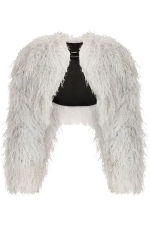 Dolce & Gabbana KIM DOLCE&GABBANA feather-trim bolero jacket