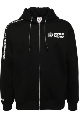 A Bathing Ape Logo patched hooded jacket